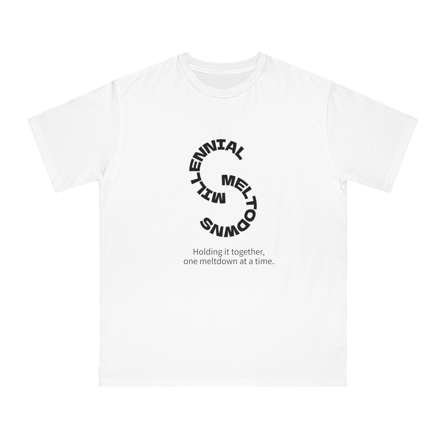 Millennial Meltdown Organic T-Shirt, Unisex Tee, Casual Wear, Gift for Friends, Humor Apparel, Relaxed Fit Shirt