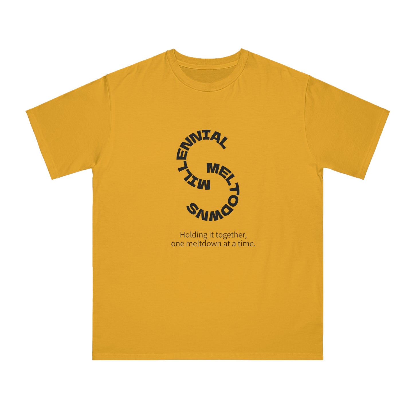 Millennial Meltdown Organic T-Shirt, Unisex Tee, Casual Wear, Gift for Friends, Humor Apparel, Relaxed Fit Shirt